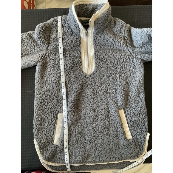 ABERCROMBIE & FITCH Soft A&F Sherpa Collection Size Medium Grey Fleece Jacket - Picture 5 of 9